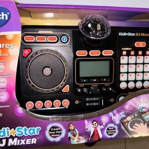 Vtech Kidi Star DJ Mixer Turntable Bluetooth Speaker New in box Songs light game